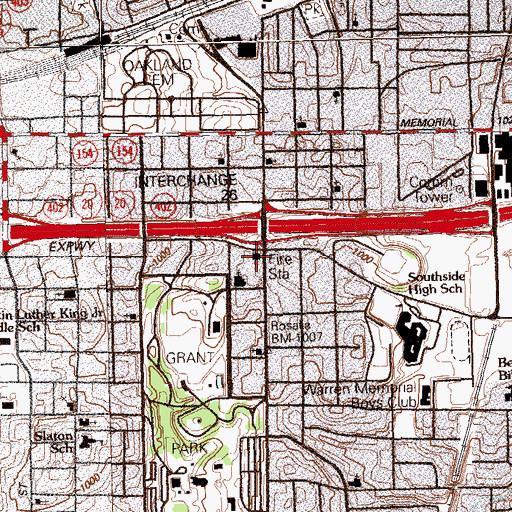 Topographic Map of Atlanta Fire / Rescue Station 10, GA