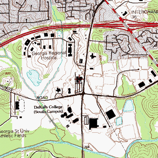 Topographic Map of Georgia Bureau of Investigation Headquarters, GA