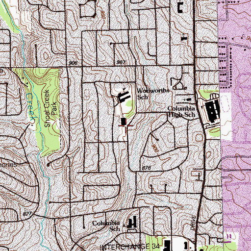 Topographic Map of Millers Preparatory Academy for Boys, GA
