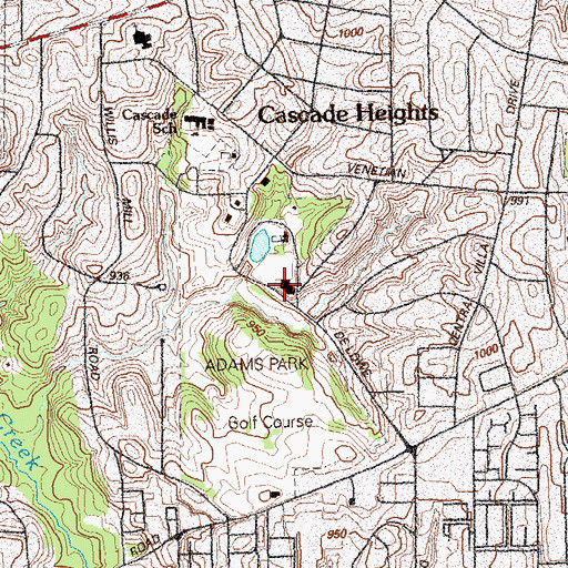 Topographic Map of Adams Park Recreation Center, GA