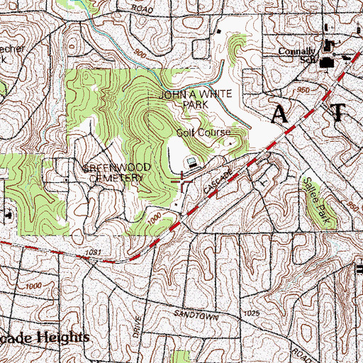 Topographic Map of Atlanta Police Department Zone 4 Cascade Precinct, GA