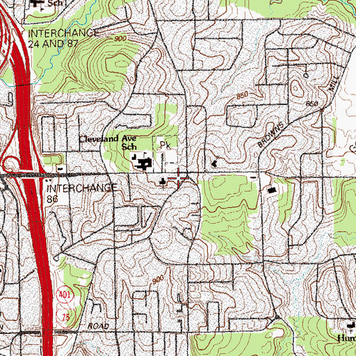 Topographic Map of Atlanta Fire / Rescue Station 30, GA
