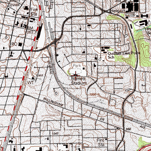 Topographic Map of Charles A Green Recreation Center, GA