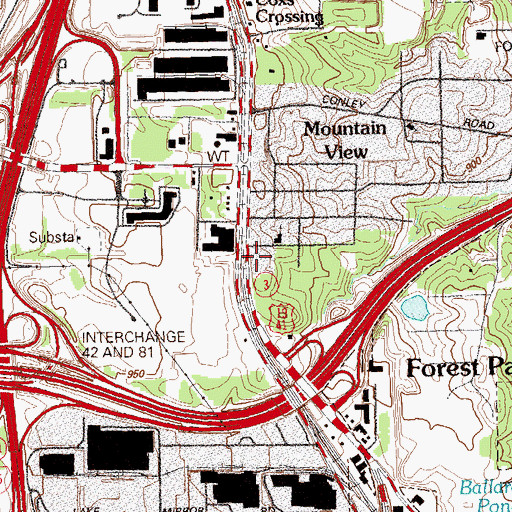 Topographic Map of Clayton County Fire Department Station 9, GA