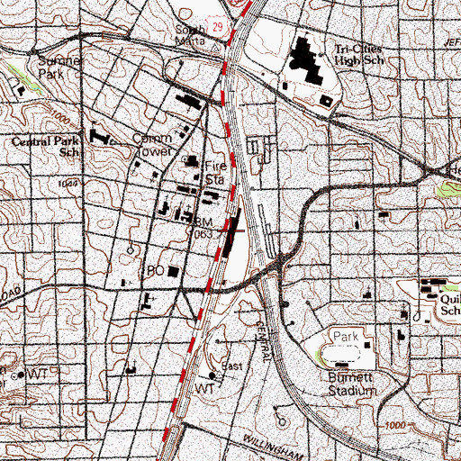 Topographic Map of East Point Station, GA