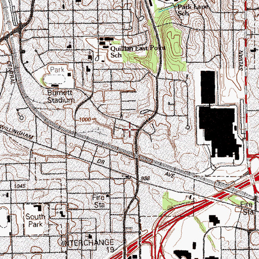 Topographic Map of East Point Fire Department Station 2, GA