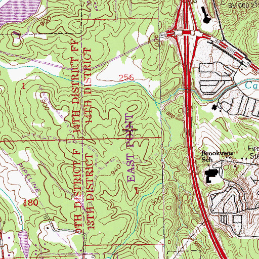 Topographic Map of East Point Fire Department Station 3, GA