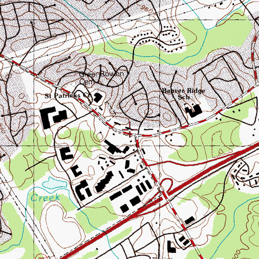 Topographic Map of Beaver Ruin Place Shopping Center, GA