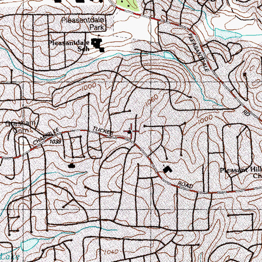 Topographic Map of Bedeemer Presbyterian Church, GA