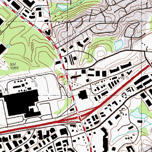 Topographic Map of Brook Hollow Village Shopping Center, GA