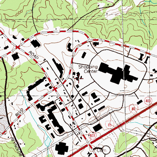 Topographic Map of Esplanade at Gwinnett Place Shopping Center, GA