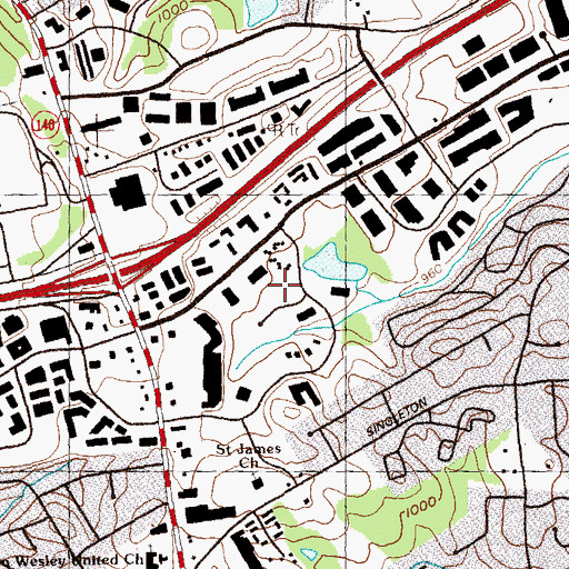 Topographic Map of Gwinnett County Fire and Emergency Services Station 11, GA