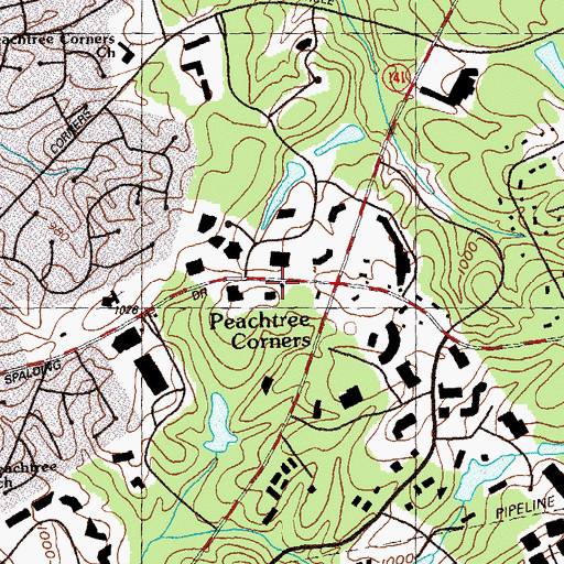 Topographic Map of Gwinnett County Fire and Emergency Services Station 4, GA