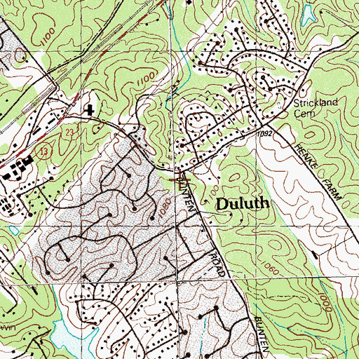 Topographic Map of Gwinnett County Fire and Emergency Services Station 7, GA