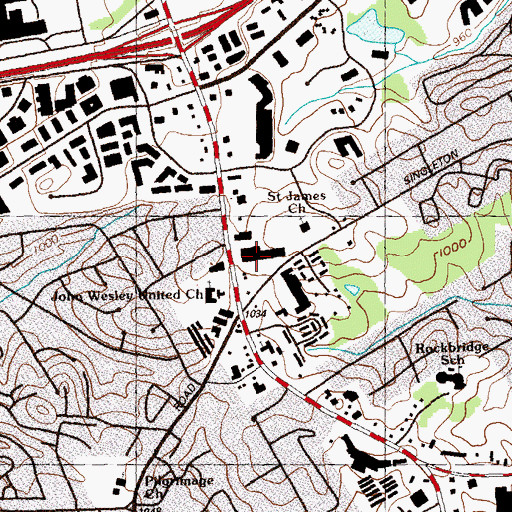 Topographic Map of Gwinnett Horizons Shopping Center, GA