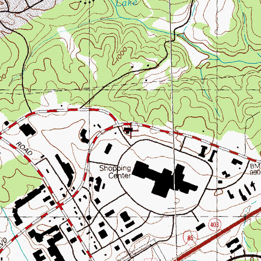 Topographic Map of Gwinnett Plaza Shopping Center, GA