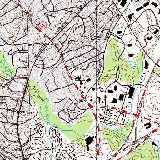 Topographic Map of Gwinnett Walk Shopping Center, GA