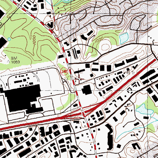 Topographic Map of Health and Fitness Mall Shopping Center, GA