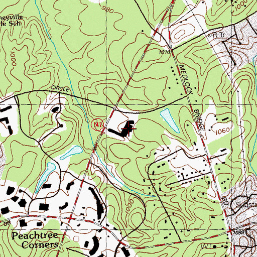 Topographic Map of Interlochen Shopping Center, GA