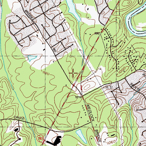 Topographic Map of Jones Bridge Square Shopping Center, GA