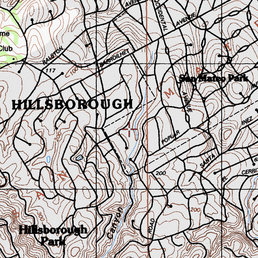 Topographic Map of San Mateo, CA