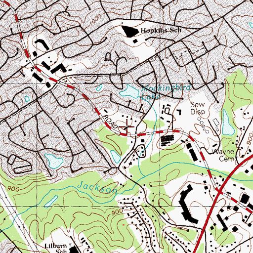Topographic Map of Lilburn Market Place Shopping Center, GA