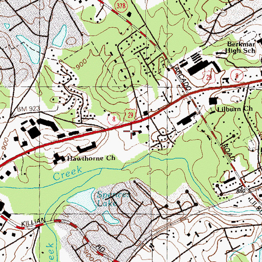 Topographic Map of Lilburn Merchants Walk Shopping Center, GA