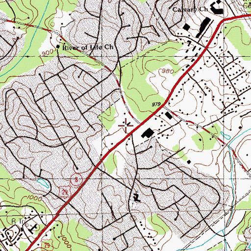 Topographic Map of Market Centre at Indian Trail Shopping Center, GA