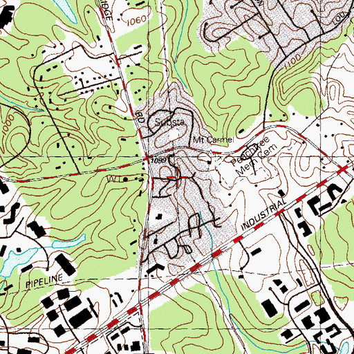 Topographic Map of Medlock Commons Business Park, GA