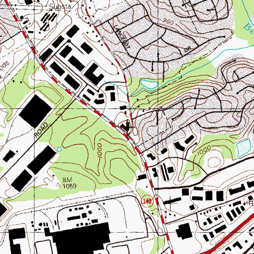 Topographic Map of Norcross Triangle Shopping Center, GA