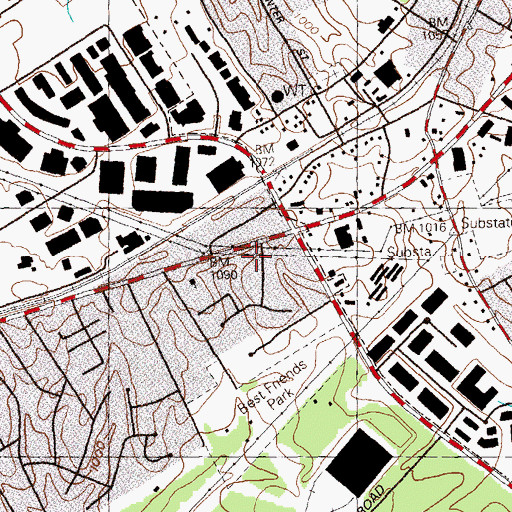 Topographic Map of Norcross Village Shopping Center, GA
