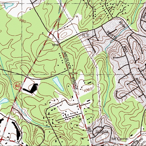 Topographic Map of Peachtree Corners Church of Christ, GA