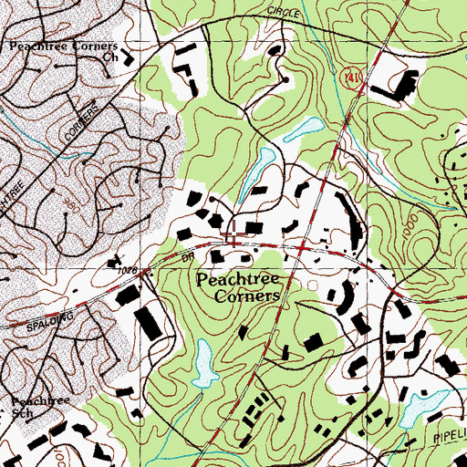 Topographic Map of Perimeter Christian Church, GA