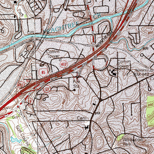 Topographic Map of Atlanta Fire / Rescue Station 29, GA