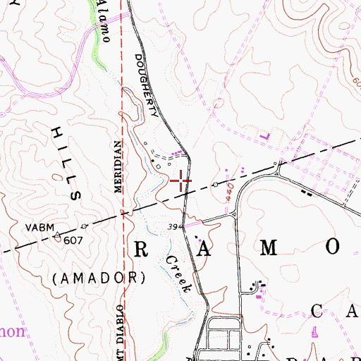 Topographic Map of San Ramon, CA
