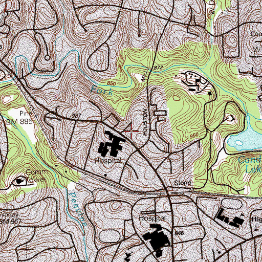 Topographic Map of Benjamin Franklin Academy, GA
