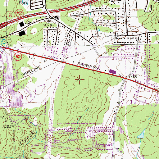 Topographic Map of Midway Village Shopping Center, GA