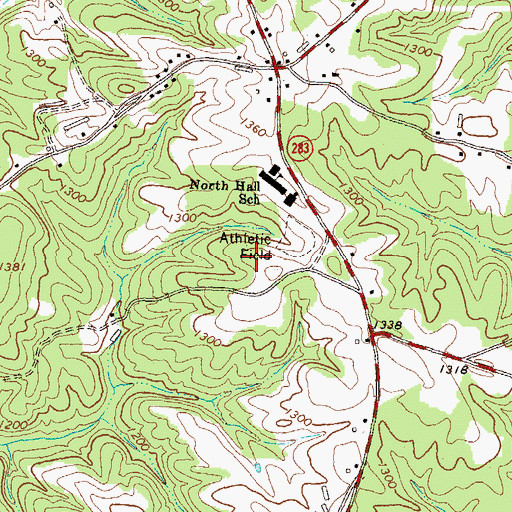 Topographic Map of North Hall Middle School, GA