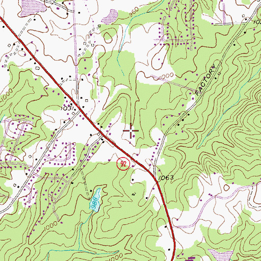 Topographic Map of Paradise Crossing Shopping Center, GA