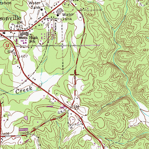 Topographic Map of Pine Grove Montessori School, GA