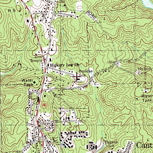 Topographic Map of Ralph Bunche Center, GA
