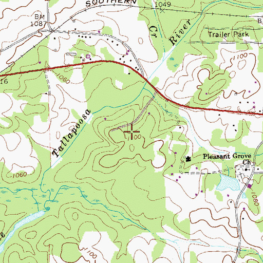 Topographic Map of Rockdale Company Station 5 Fire Station, GA