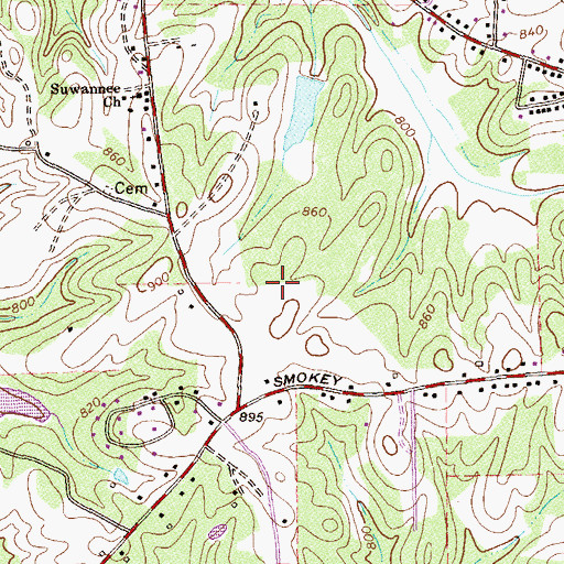 Topographic Map of Smokey Road Middle School, GA