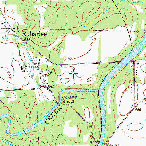 Topographic Map of Woodland Middle School, GA