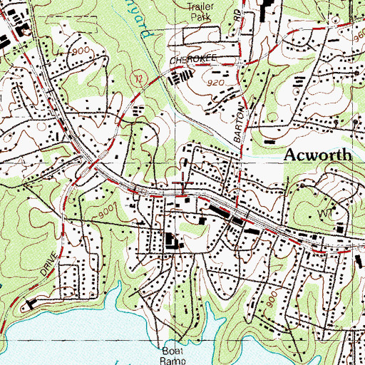 Topographic Map of Acworth Christian Church, GA