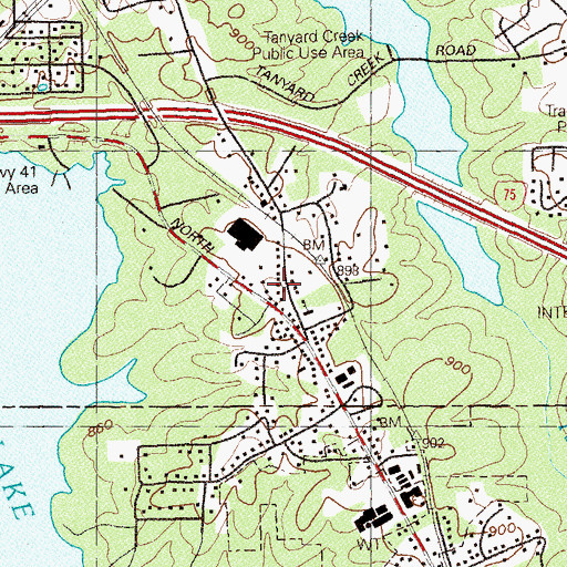 Topographic Map of Bartow County Fire Department Station 4, GA