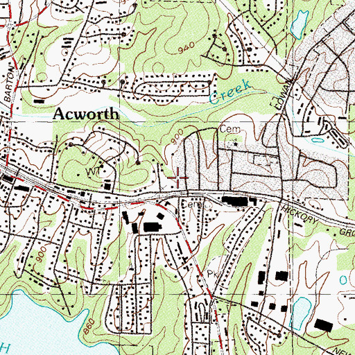Topographic Map of Cobb County Fire and Emergency Services Station 11, GA