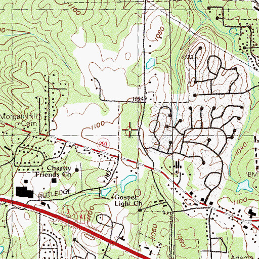 Topographic Map of Kennesaw Elementary School, GA