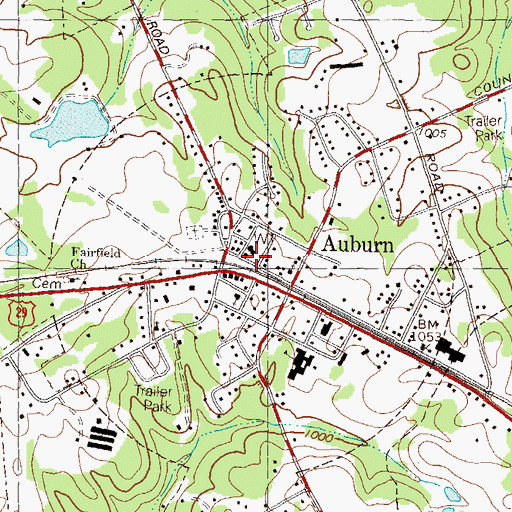Topographic Map of Auburn Police Department, GA