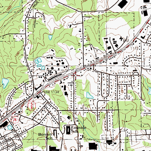 Topographic Map of Eastfield Shopping Center, GA